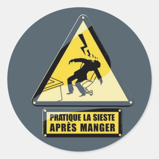 Sieste Ronde Sticker (Voorkant)