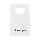 Sieze de Beer met Jouw naam Creditkaart Flessenopener (Achterkant)