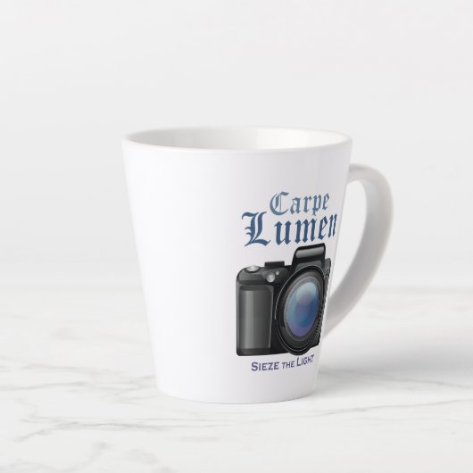 Sieze het licht latte mok (Rechterhoek)