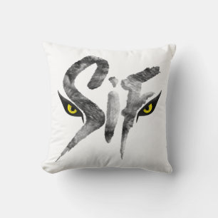 Sif, de Grote Grijze Wolf Typografie Kussen