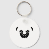 Sifaka Face Silhouette Sleutelhanger (Voorkant)