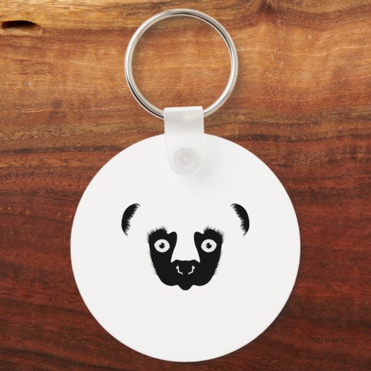 Sifaka Face Silhouette Sleutelhanger (Voorkant)