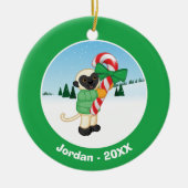 Sifaka Lemur Keramisch Ornament (Voorkant)