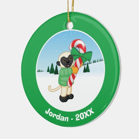 Sifaka Lemur Keramisch Ornament (Links)