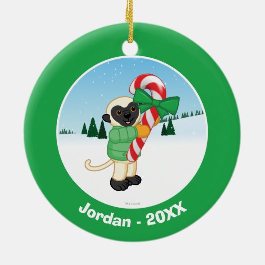 Sifaka Lemur Keramisch Ornament (Achterkant)