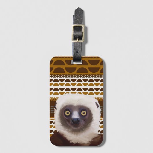 Sifaka Lemur Madagascar Wildlife Bagagelabel (Voorkant (verticaal))