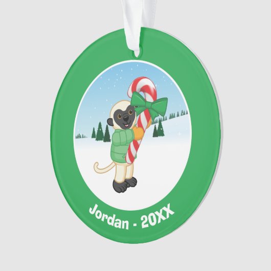 Sifaka Lemur Ornament (voorkant)