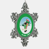 Sifaka Lemur Tin Sneeuwvlok Ornament (Links)