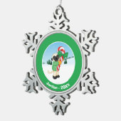 Sifaka Lemur Tin Sneeuwvlok Ornament (Rechts)