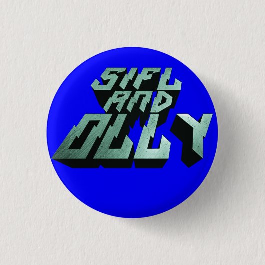 Sifl en Olly Metal Logo Button (blauw) (Voorkant)