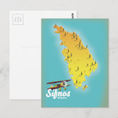 Sifnos Greece retro map Briefkaart (Voorkant / Achterkant)