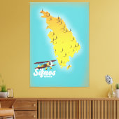 Sifnos Greece retro map Canvas Afdruk (Insitu (Woonkamer))
