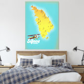 Sifnos Greece retro map Canvas Afdruk (Insitu (Slaapkamer))