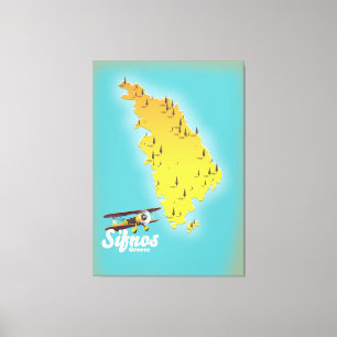 Sifnos Greece retro map Canvas Afdruk