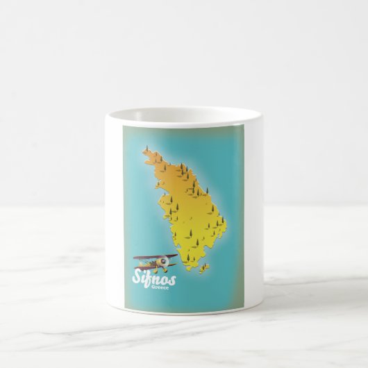 Sifnos Greece retro map Koffiemok (Center)