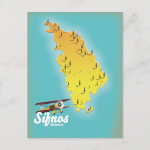 Sifnos Griekenland retro kaart