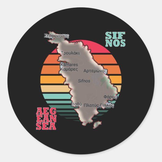 Sifnos, Griekenland Ronde Sticker (Voorkant)
