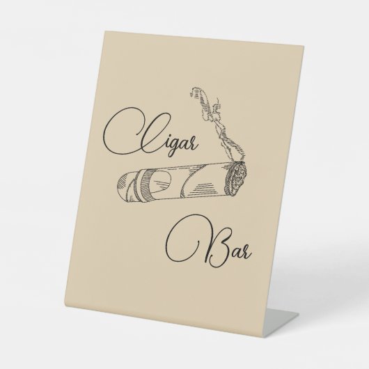 Sigaar Bar Staande Signage voor Groomsmen Reclamebord Met Voetstuk (Voorkant)