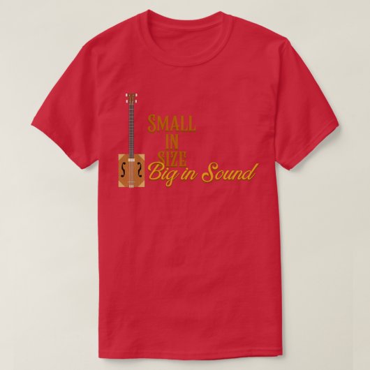 Sigaar Box Gitaren Klein in formaat groot in gelui T-shirt (Design voorkant)