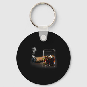 Sigaar en bourbon geweldig geschenk voor sigaarlou sleutelhanger