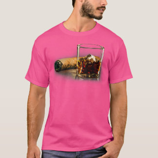 Sigaar en bourbon geweldig voor sigaarlounge-liefh t-shirt