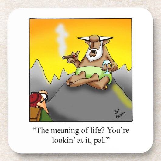 Sigaar en Scotch Humor Onderzetter Set (Voorkant)