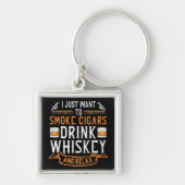 Sigaar en Whiskey Quote sleutelhanger (Voorkant)
