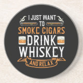 Sigaar en Whiskey Quote Zandsteen Onderzetter (Voorkant)