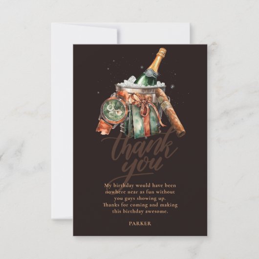 Sigaar en Whisky Mannen Bedankkaart (Voorkant)