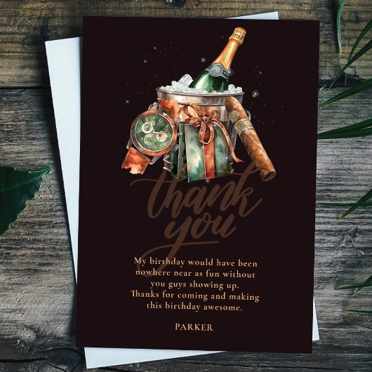 Sigaar en Whisky Mannen Bedankkaart