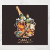 Sigaar en Whisky Mannen Bier Etiket (Enkel label)