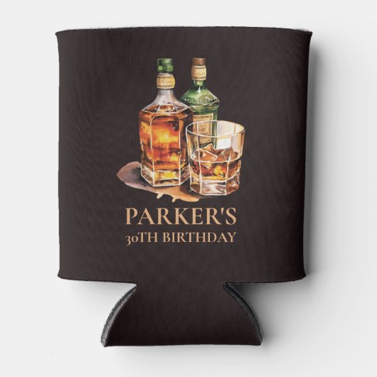 Sigaar en Whisky Mannen Blikjeskoeler (Voorkant)