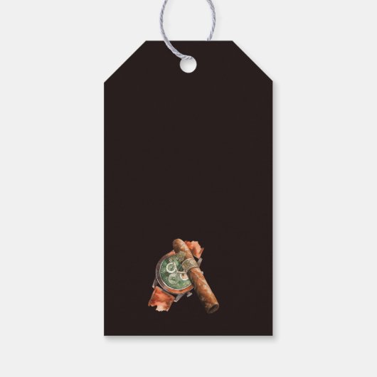 Sigaar en Whisky Mannen Cadeaulabel (Achterkant)