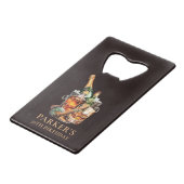 Sigaar en Whisky Mannen Creditkaart Flessenopener (Voorkant Gekanteld)