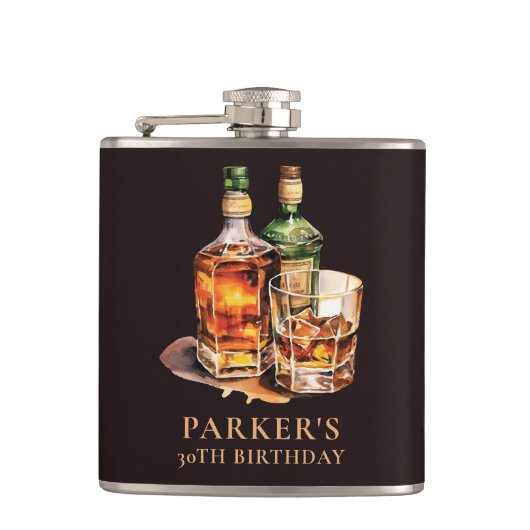 Sigaar en Whisky Mannen Heupfles (Voorkant)