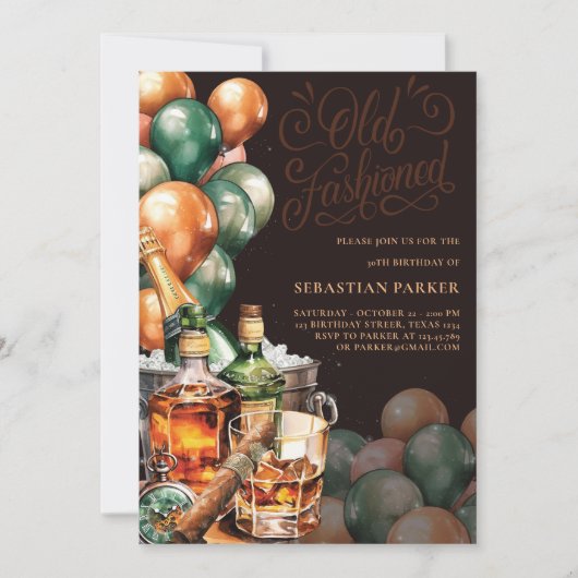 Sigaar en Whisky Mannen Kaart (Voorkant)