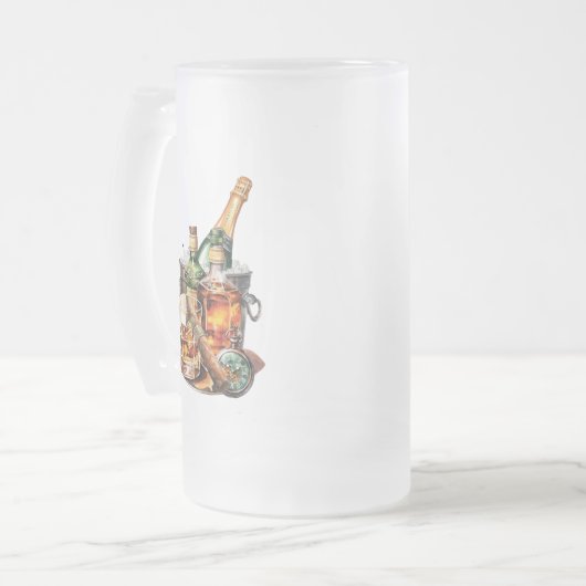 Sigaar en Whisky Mannen Matglas Bierpul (Voorkant links)