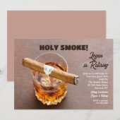Sigaar- en whisky-pensioen uitnodigingen (Voorkant / Achterkant)