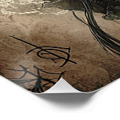 Sigaar Heks Bruin Gotische Halloween Art Print Perfect Poster (Hoek)