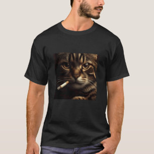 Sigaar Kat Meme Roken Kitty Gen Z Esthetiek P T-shirt