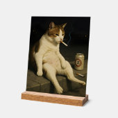 Sigaar Kitten Grappige Roken Kat Gen Z Meme Acryl Bord (Hoek)