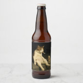 Sigaar Kitten Grappige Roken Kat Gen Z Meme Bier Etiket (Voorkant)