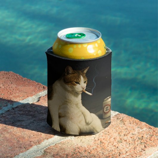 Sigaar Kitten Grappige Roken Kat Gen Z Meme Blikjeskoeler (Insitu Zwembad)