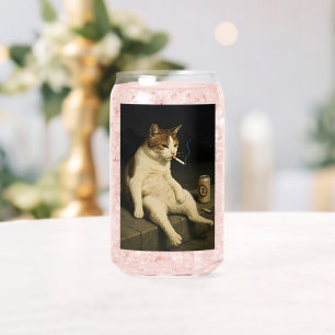 Sigaar Kitten Grappige Roken Kat Gen Z Meme Blikvorm Glas