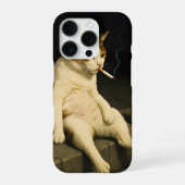 Sigaar Kitten Grappige Roken Kat Gen Z Meme iPhone Hoesje (Achterkant)