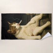 Sigaar Kitten Grappige Roken Kat Gen Z Meme Strandlaken (Voorkant)
