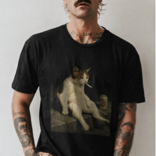 Sigaar Kitten Grappige Roken Kat Gen Z Meme T-shirt