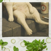 Sigaar Kitten Grappige Roken Kat Gen Z Meme Theedoek (Gevouwen)