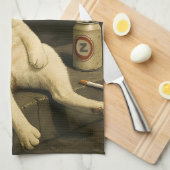 Sigaar Kitten Grappige Roken Kat Gen Z Meme Theedoek (Quarter Fold)