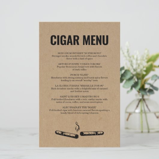 Sigaar Menu (Staand voorkant)